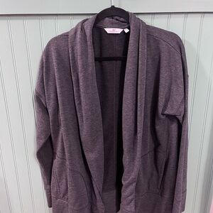 Vineyard Vines Women’s Charcoal Open-Front Cardigan with Pockets